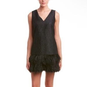 BCBGMaxAzria Black Jamysen Feather Dress
